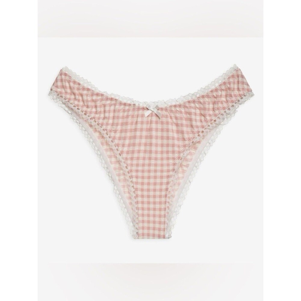 For Love & Lemons Pink Petal Gingham Panty | S |  NWT